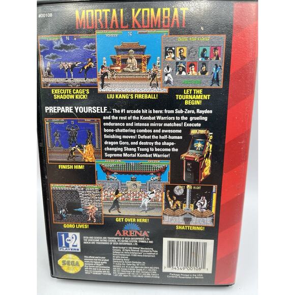 Mortal Kombat Sega Genesis,1992 Case and Cartridge Tested and Working No Manual - Picture 3 of 10